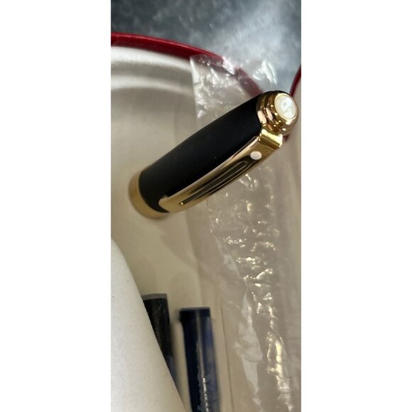 Vtg Sheaffer Prelude Fountain Pen White Dot Black Matte with 22K Gold Plate - Picture 7 of 9